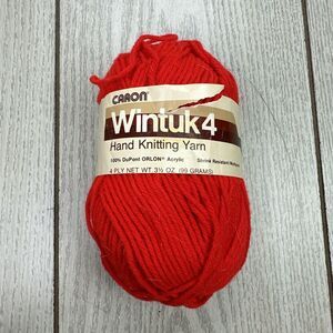 Caron Wintuk 4 Bright Red Color 0030 3.5 oz Yarn Knit Crochet